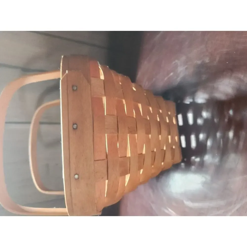 Longaberger Handwoven Shopping Tote Basket Single Arch Handle
